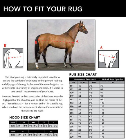 Horse Blanket Size Conversion Chart