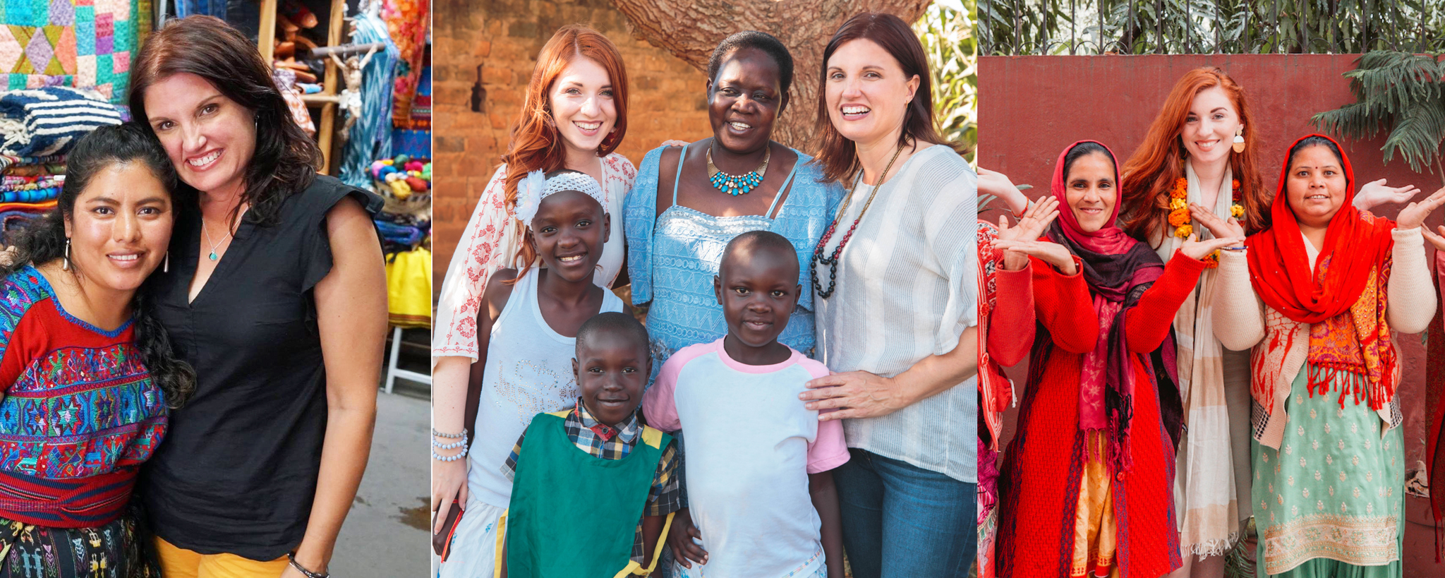 about trades of hope founders gretchen and elisabeth with artisan partners around the world