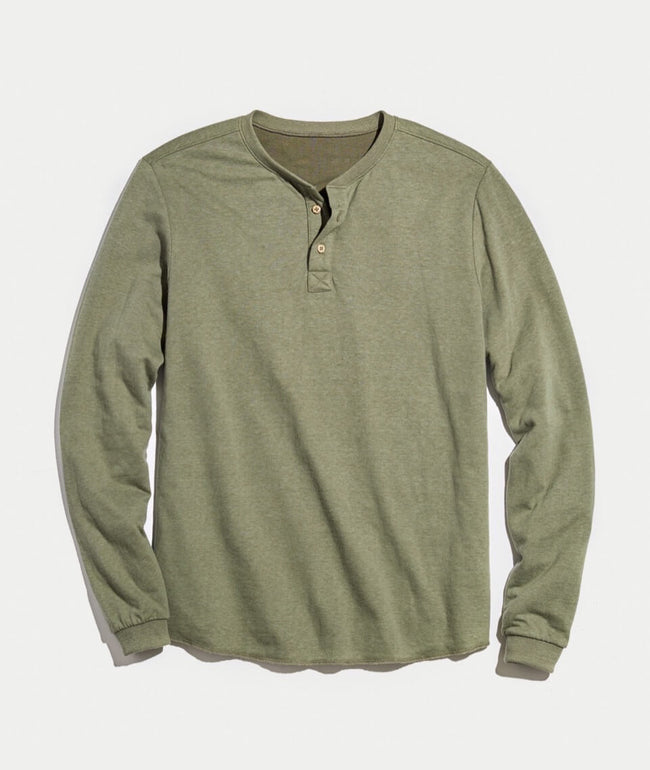 Double Knit Henley in Admiral Green – Marine Layer