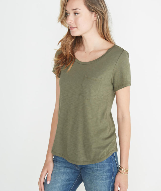 Boyfriend Pocket Tee in Admiral Green – Marine Layer