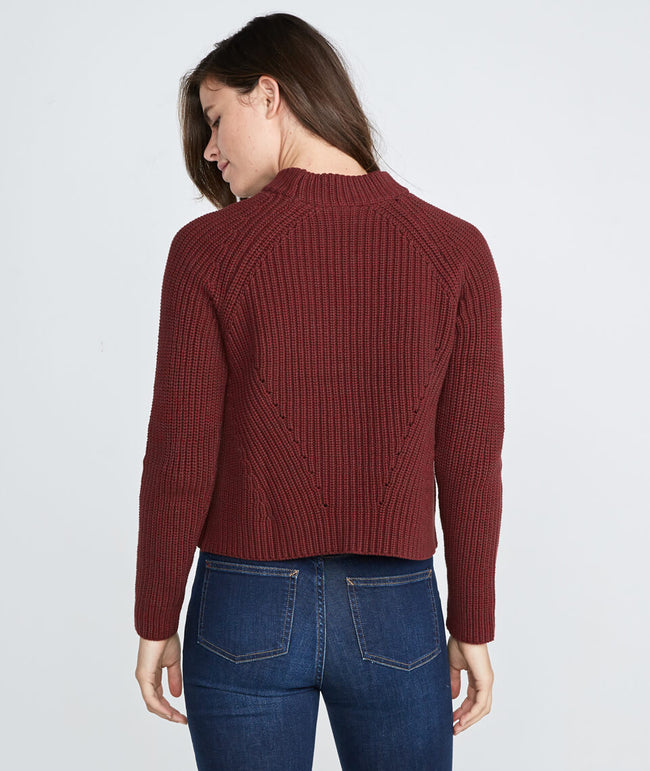 Download Cleo Mock Neck Sweater in Rosewood - Marine Layer