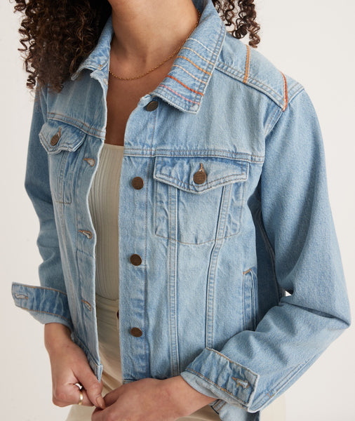 Embroidered Denim Jacket in Light Denim – Marine Layer