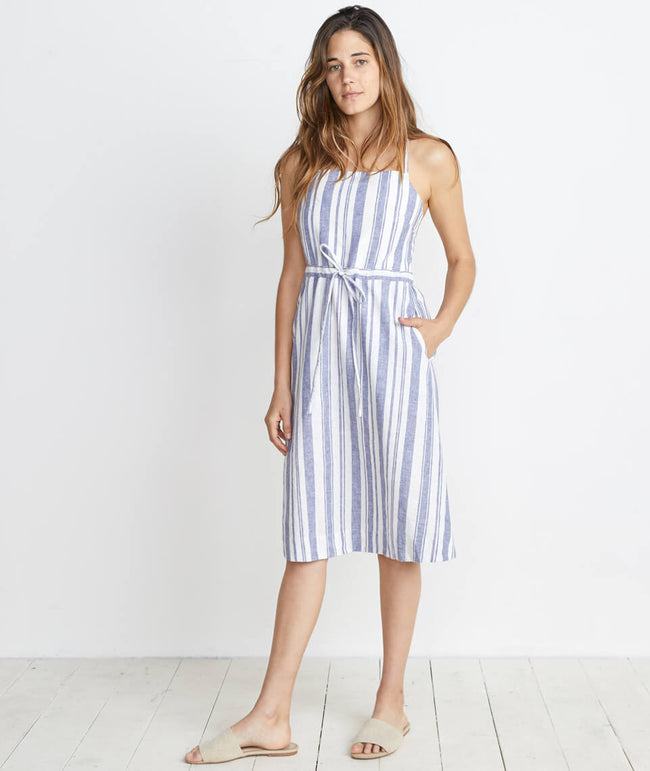 Lily Dress in Blue/White Stripe – Marine Layer