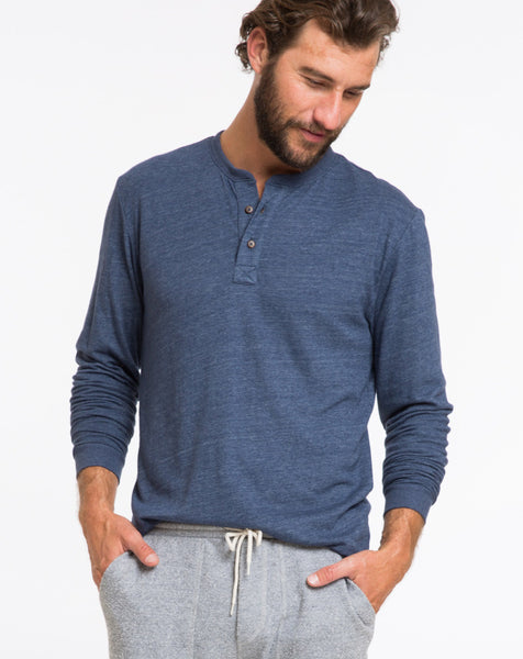 Double Knit Henley - Navy – Marine Layer
