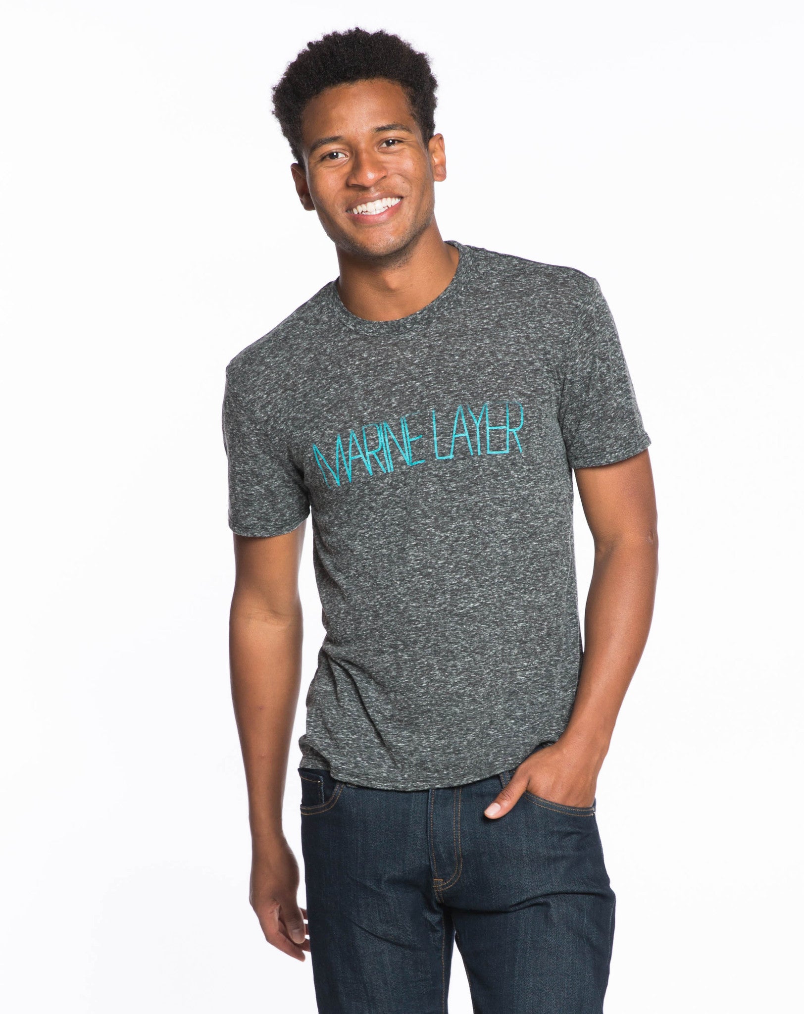 Foggy Letters Graphic Tee - Charcoal – Marine Layer