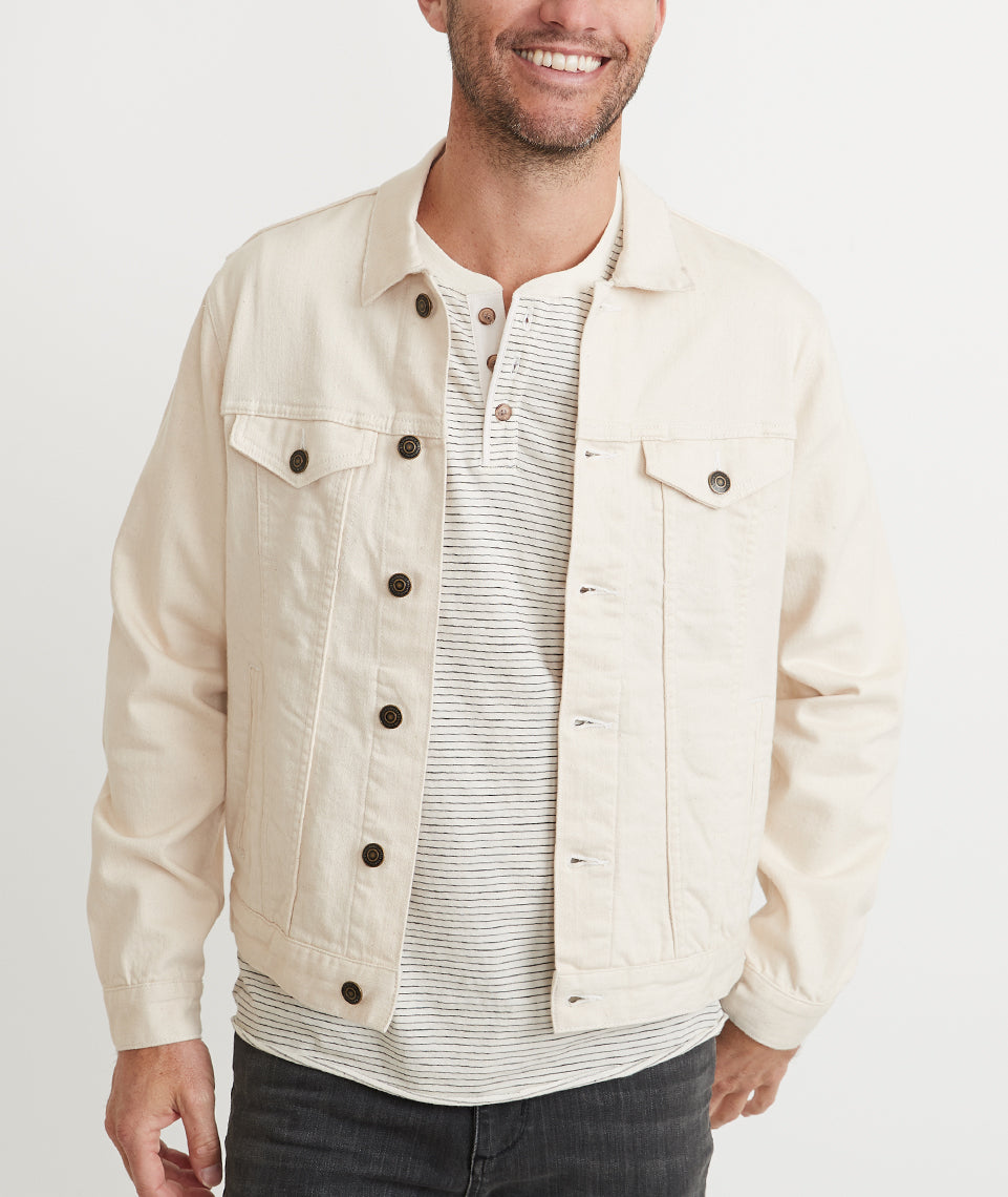 beige jean jacket