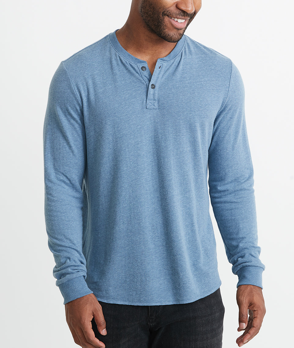 Double Knit Henley in Green Gables – Marine Layer