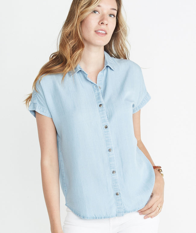 Willow Shortsleeve Chambray Button Down – Marine Layer