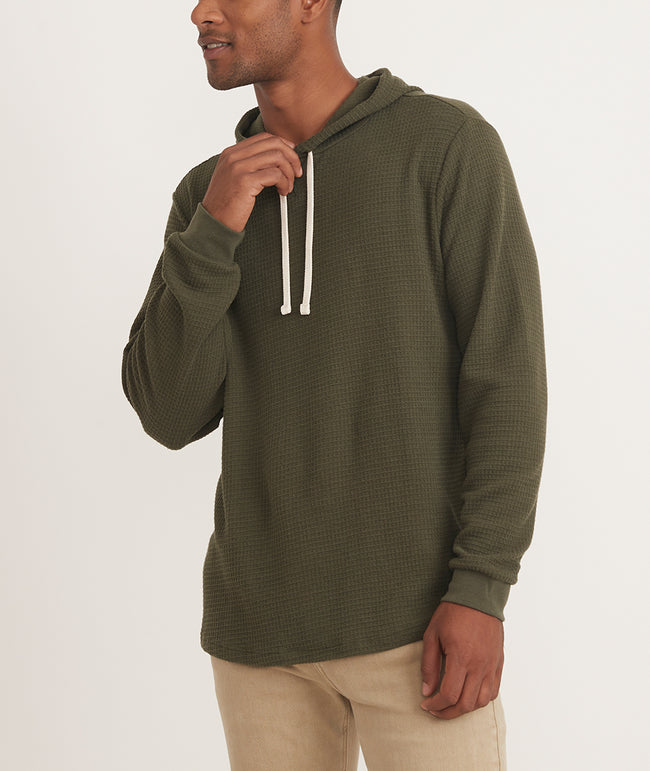 Box Waffle Pullover Hoodie in Forest Night – Marine Layer