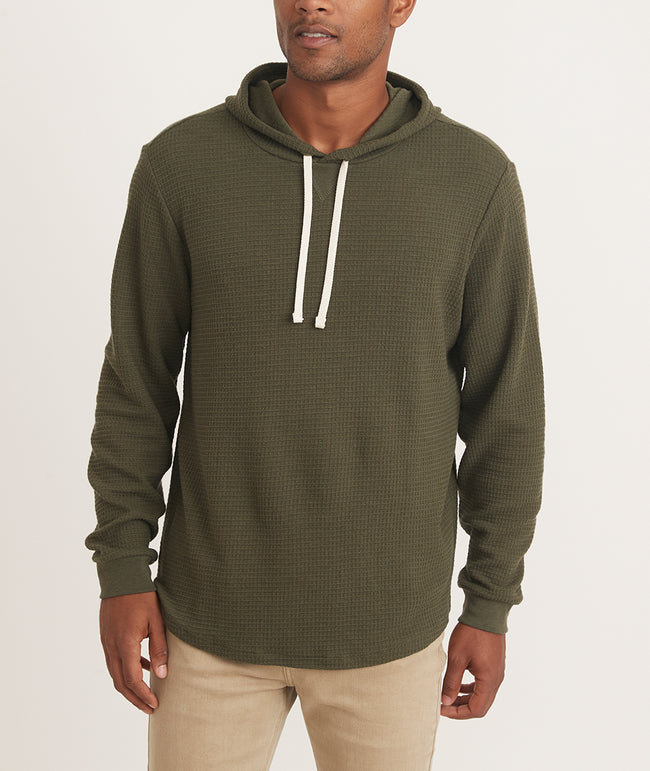 Box Waffle Pullover Hoodie in Forest Night – Marine Layer