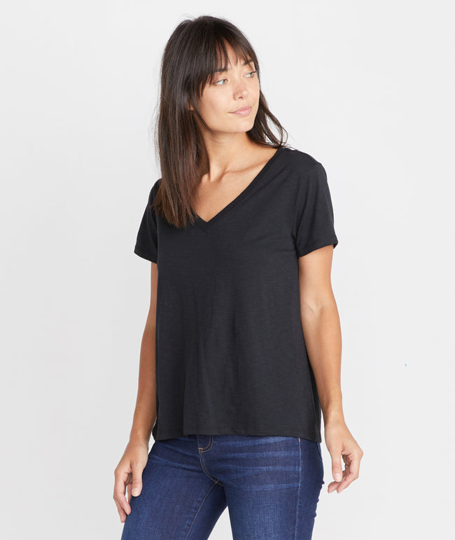 Boyfriend V-Neck - Black – Marine Layer