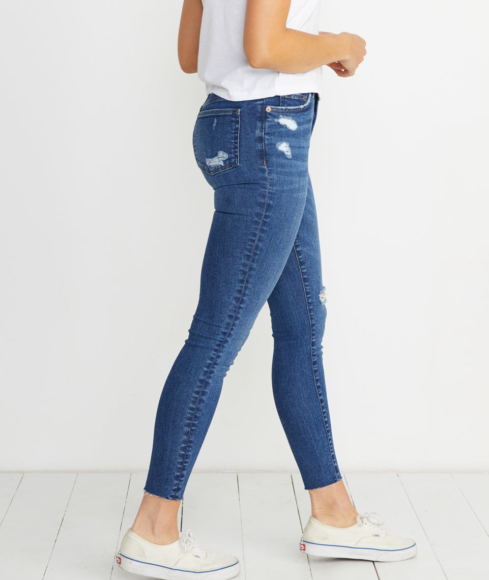 distressed medium wash jeans