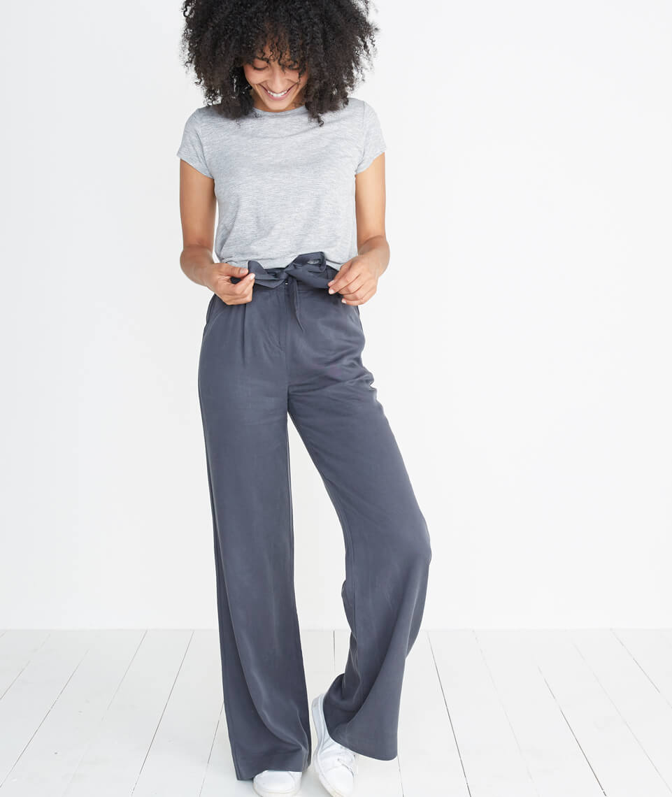 Ivy Wide Leg Pant in Faded Black – Marine Layer