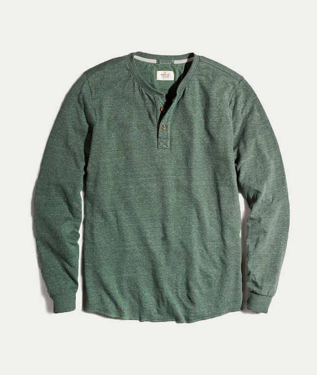 Double Knit Henley - Forest Green – Marine Layer