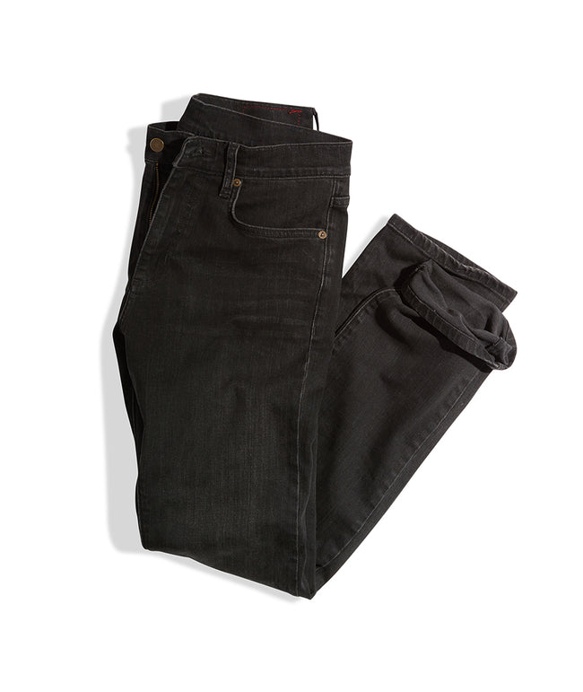 washed black denim jeans