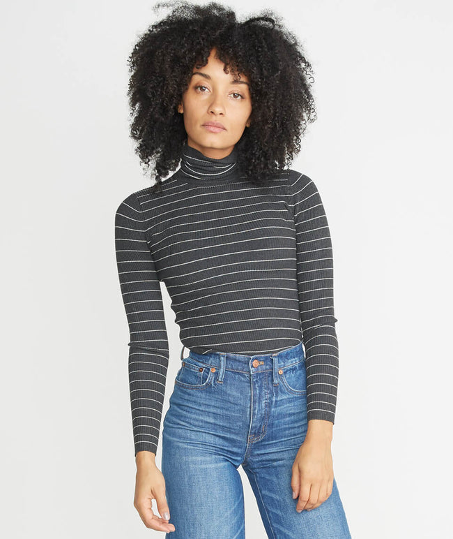 Piper Turtleneck in Charcoal Stripe – Marine Layer