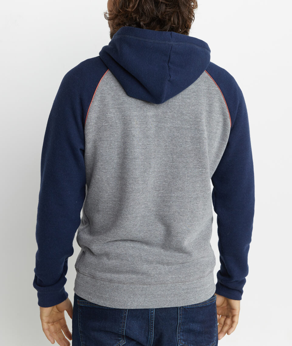 Raglan Zip Hoodie in Heather Grey/Navy – Marine Layer