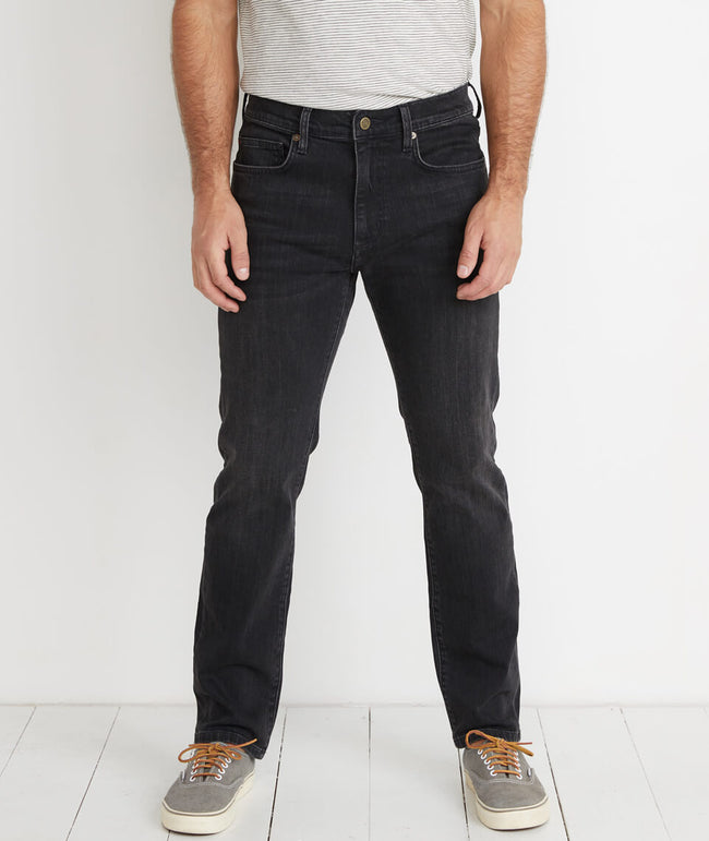 black straight fit jeans