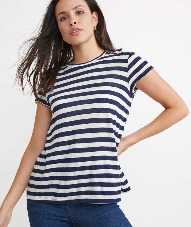 Swing Crew in Navy Blazer/White Stripe – Marine Layer