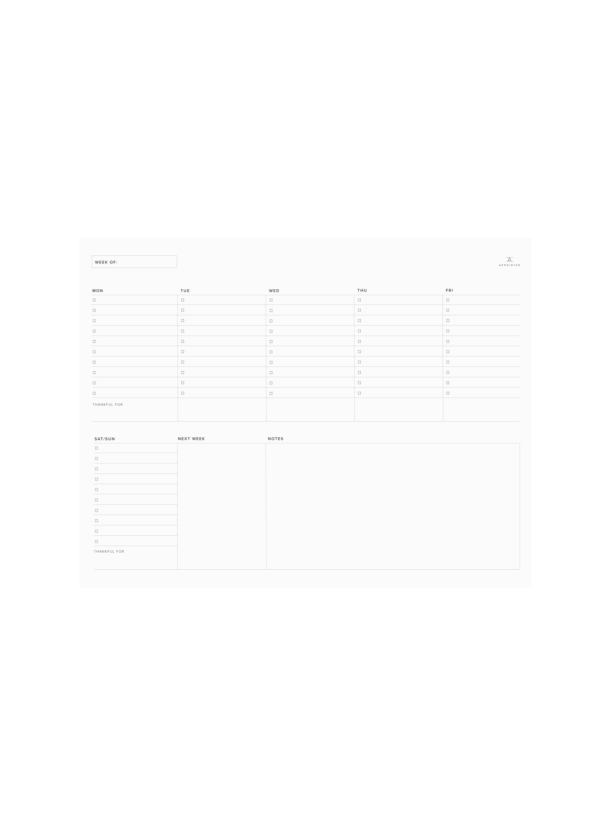 Weekly To-Do Planning