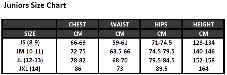 Juniors Sizes Charts Clothing - Official McLaren x Castore Clothing | Official McLaren Store