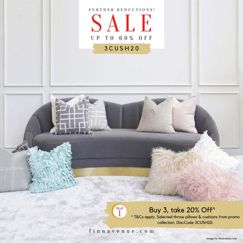 Further Reductions Sale - Throw Cushions and Pillows at Extra 20% Off when you buy 3