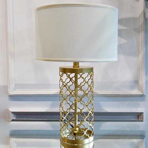 gold and gray lamp