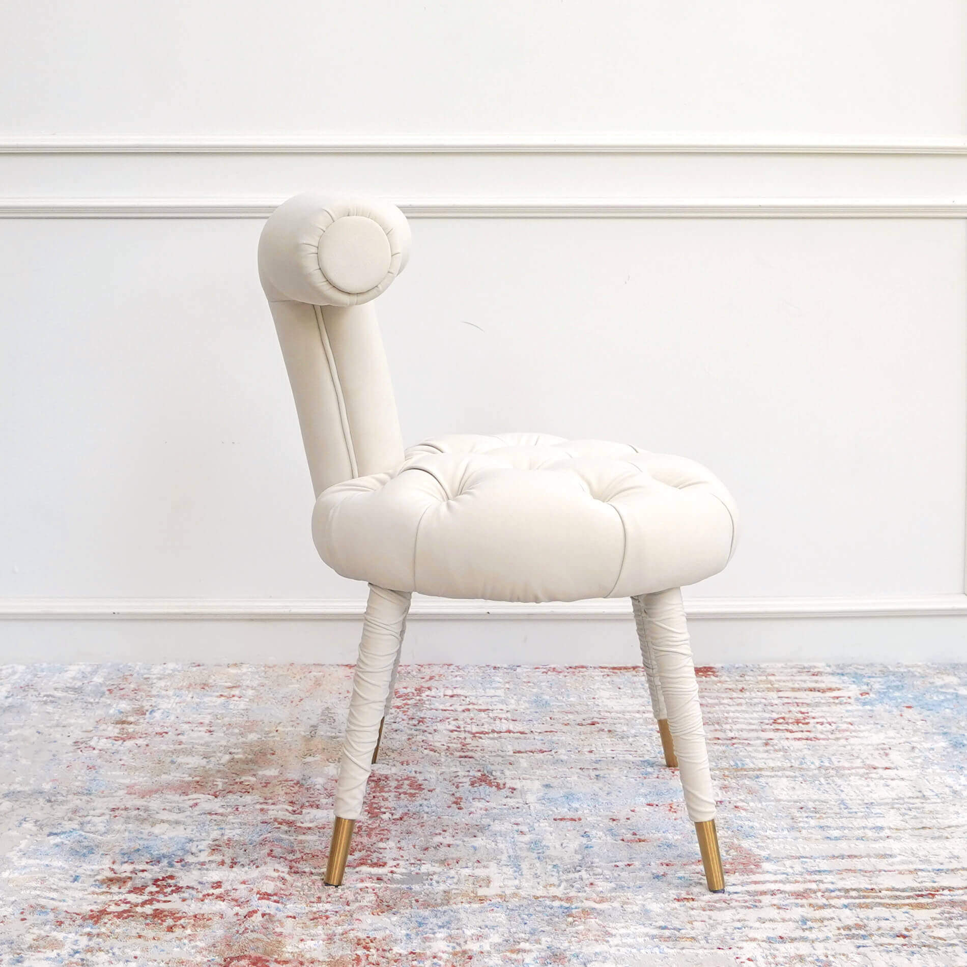 cream dressing room chair