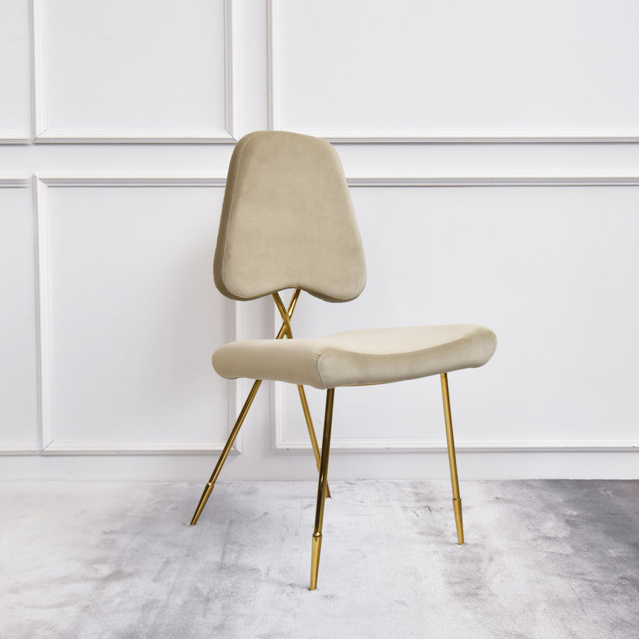 artus gold dining chair champagne velvet