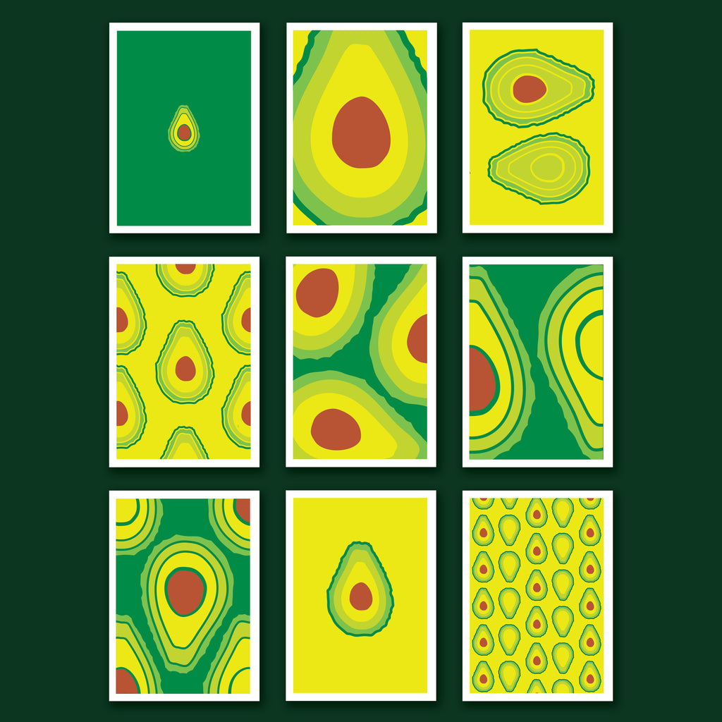 Avocados Mini Print Set Easilyamused