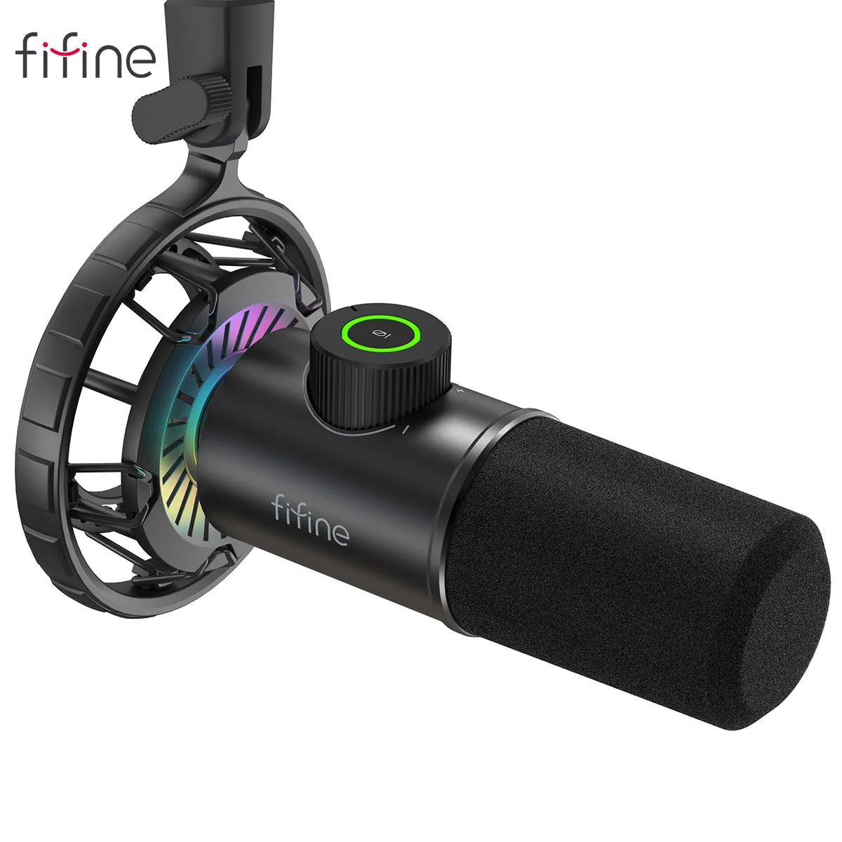 FIFINE Dynamic Microphone for windows&laptop,USB Mic for Gaming with Tap-to-Mute Button/RGB Light/Headphone Jack -K658