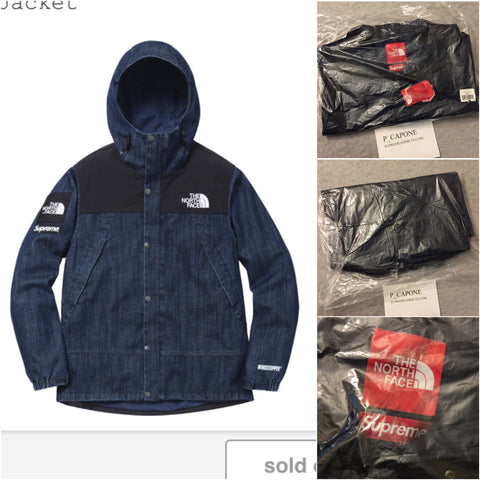 supreme north face denim jacket