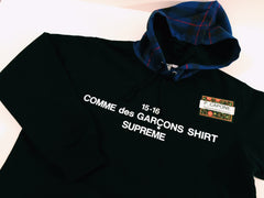 supreme cdg plaid hoodie