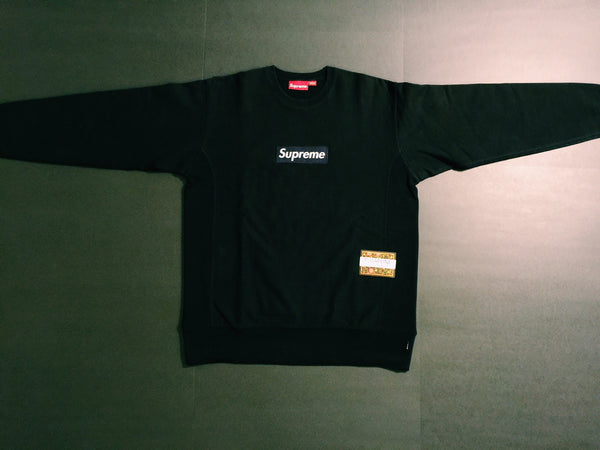 supreme black on black crewneck