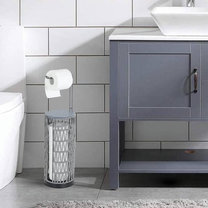 Chic Boho Toilet Paper Stand with Storage