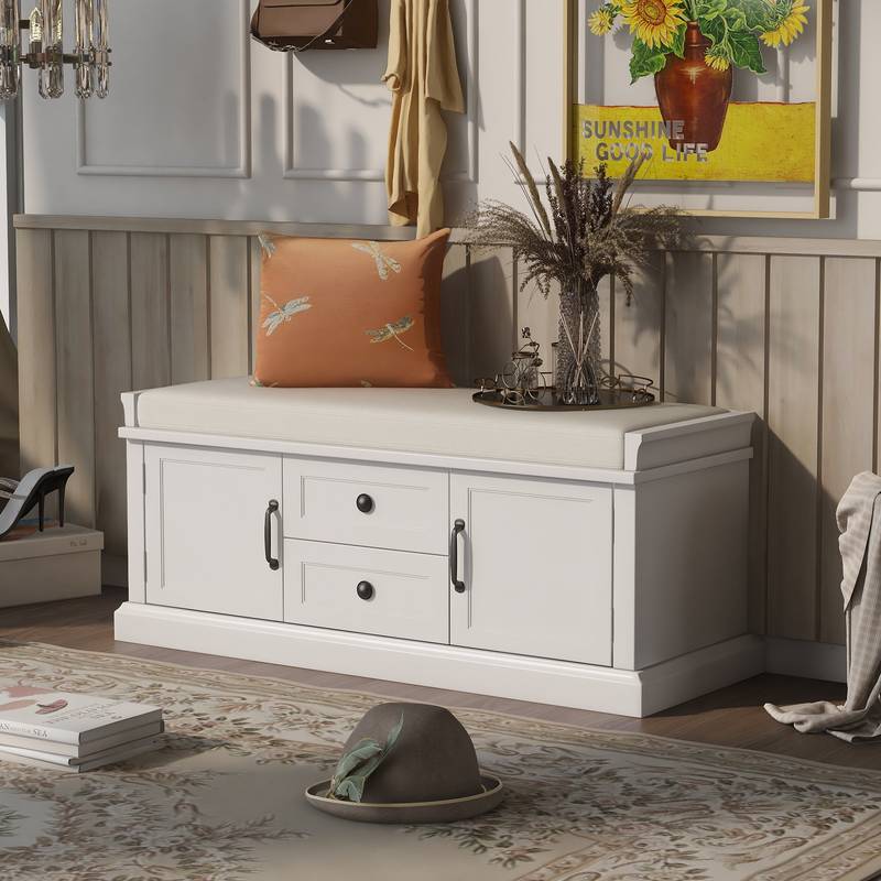 Cozy Storage Bench with Cushioned Seat