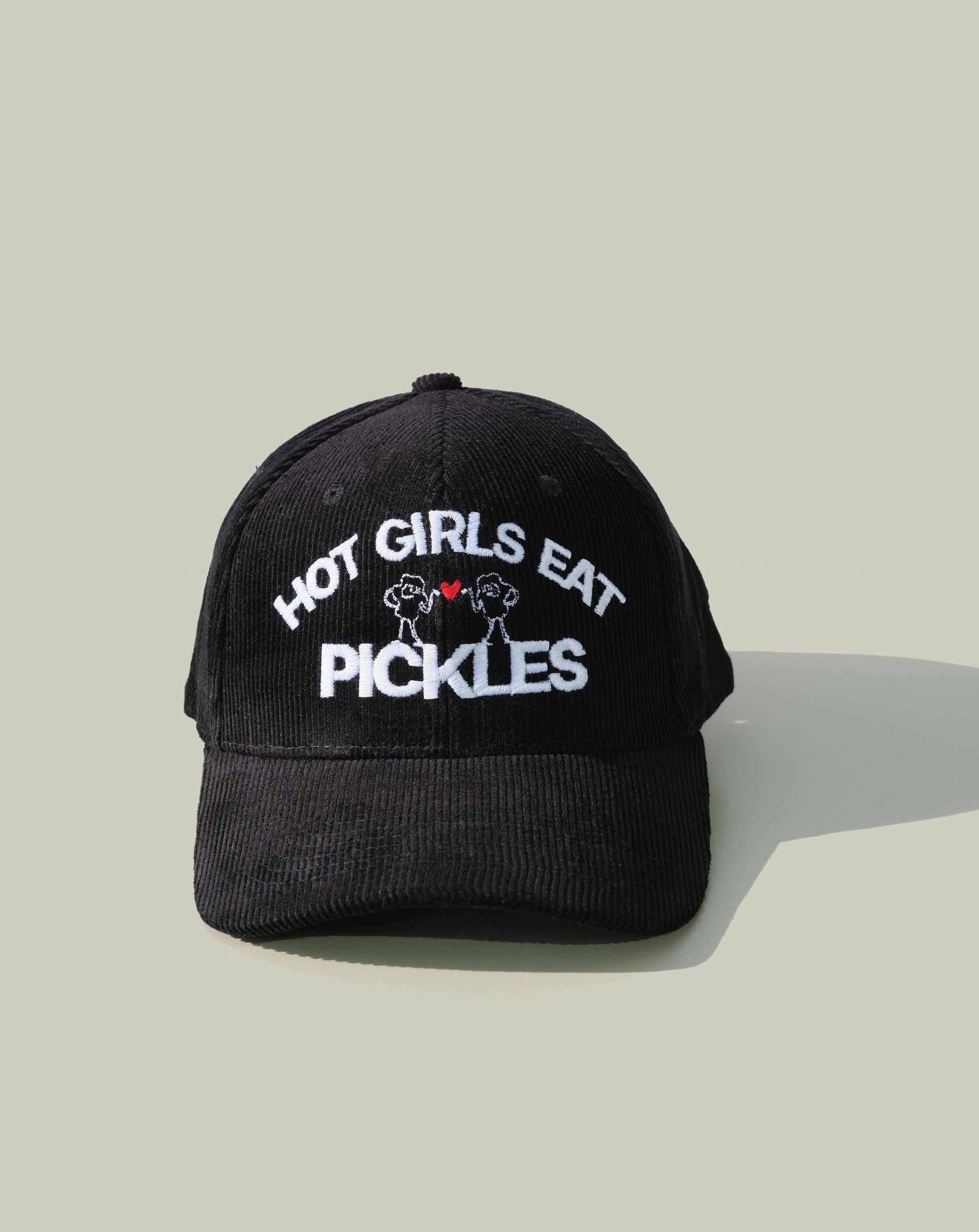 'hot girls eat pickles' – Corduroy Black Dad Hat