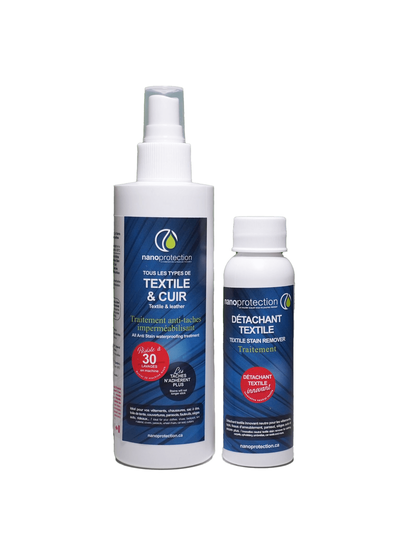 Textile & Leather Stain Remover and Protector Set - Nano – Nanopro Div:  Groupe KYT 55 Inc