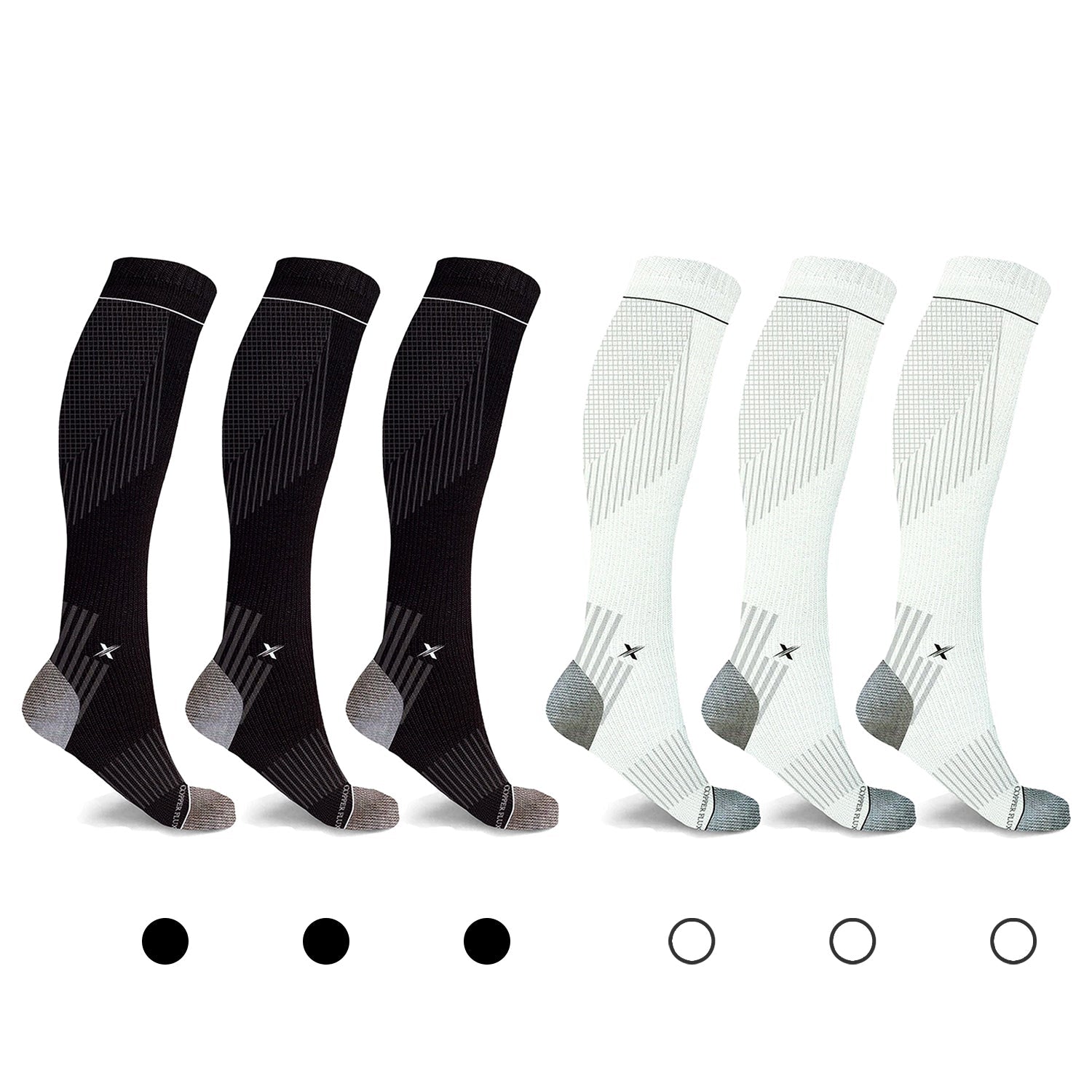 V-Striped Graduated Compression Socks (1-Pair) – CopperFlux