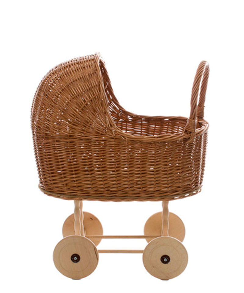 wicker dolls pram