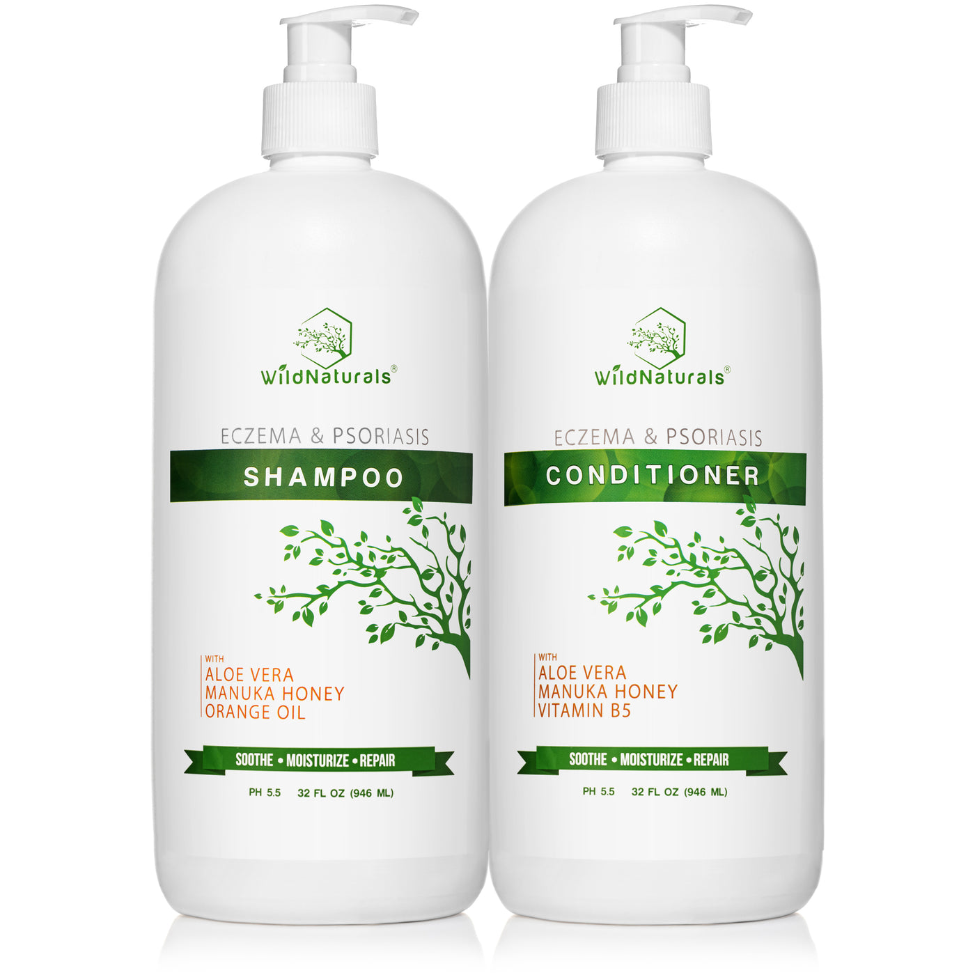 Eczema & Psoriasis Shampoo & Conditioner Set Wild Naturals