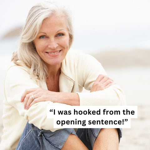 Attractive mature lady saying she was hooked from the opening sentence