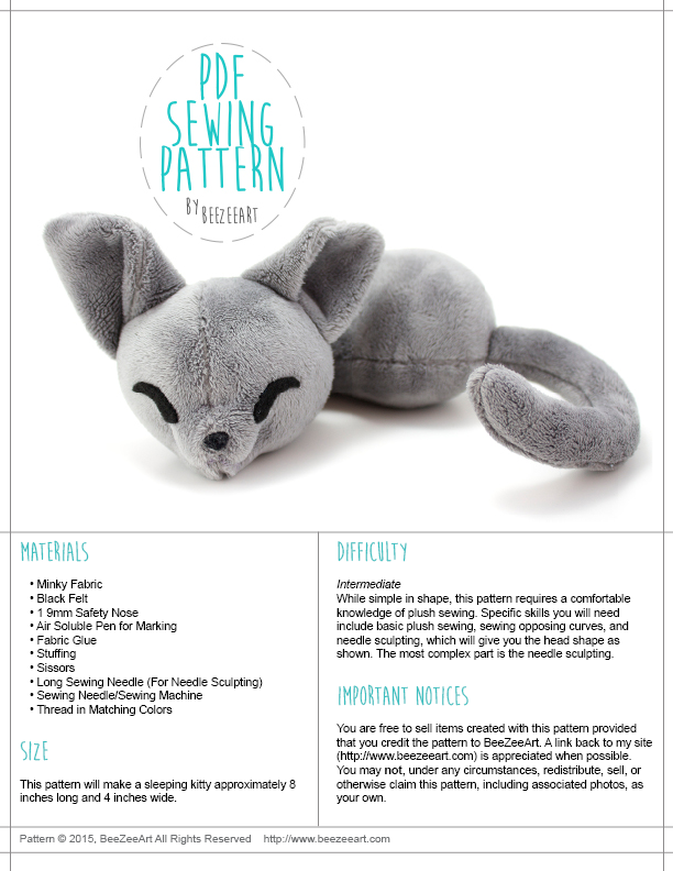 34 Top Pictures Cat Stuffed Animal Pattern : Free Sewing Pattern Plushie Cat Dog Wolf Fox I Sew Free Sewing Stuffed Animals Stuffed Animal Patterns Stuffed Toys Patterns