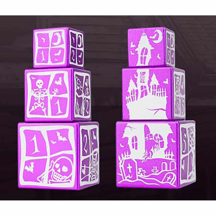 3CT D6 METAL DICE SET: HAUNTED HOUSE HALLOWEEN STACKABLES