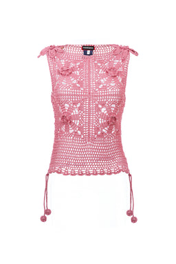 andreeva pink crochet top