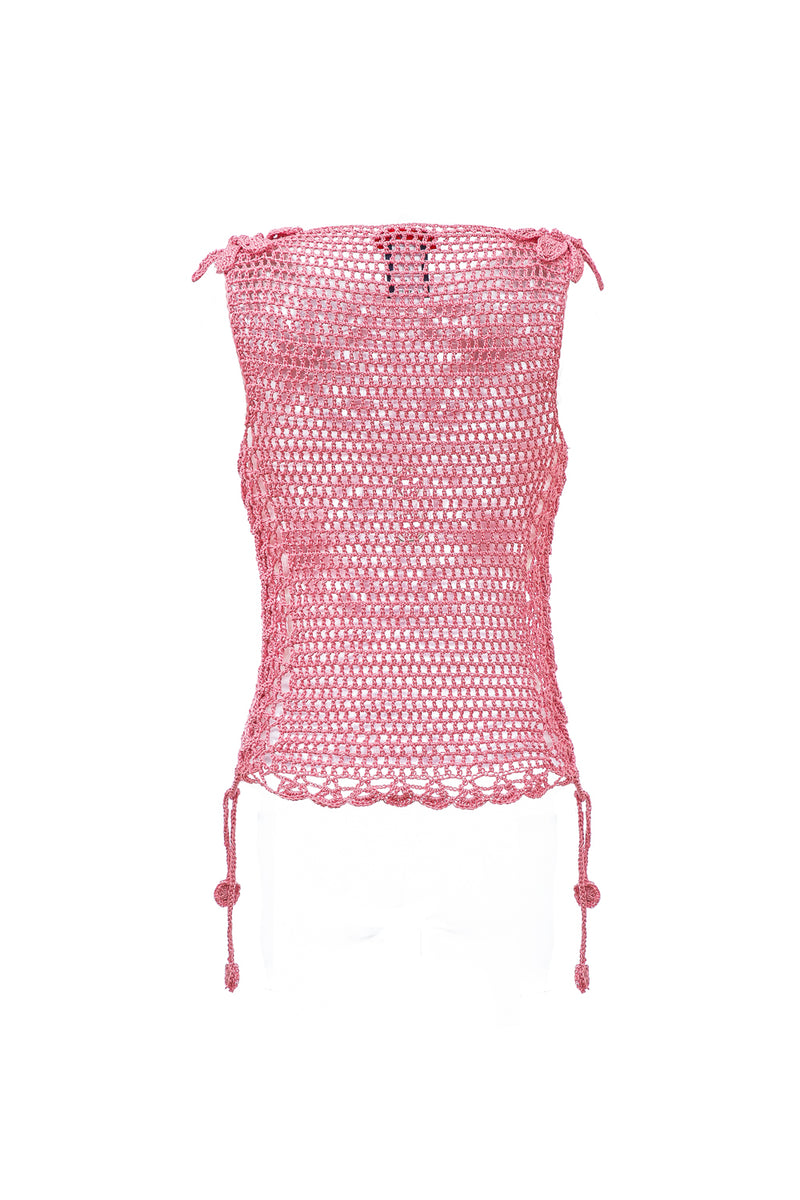 andreeva pink crochet top