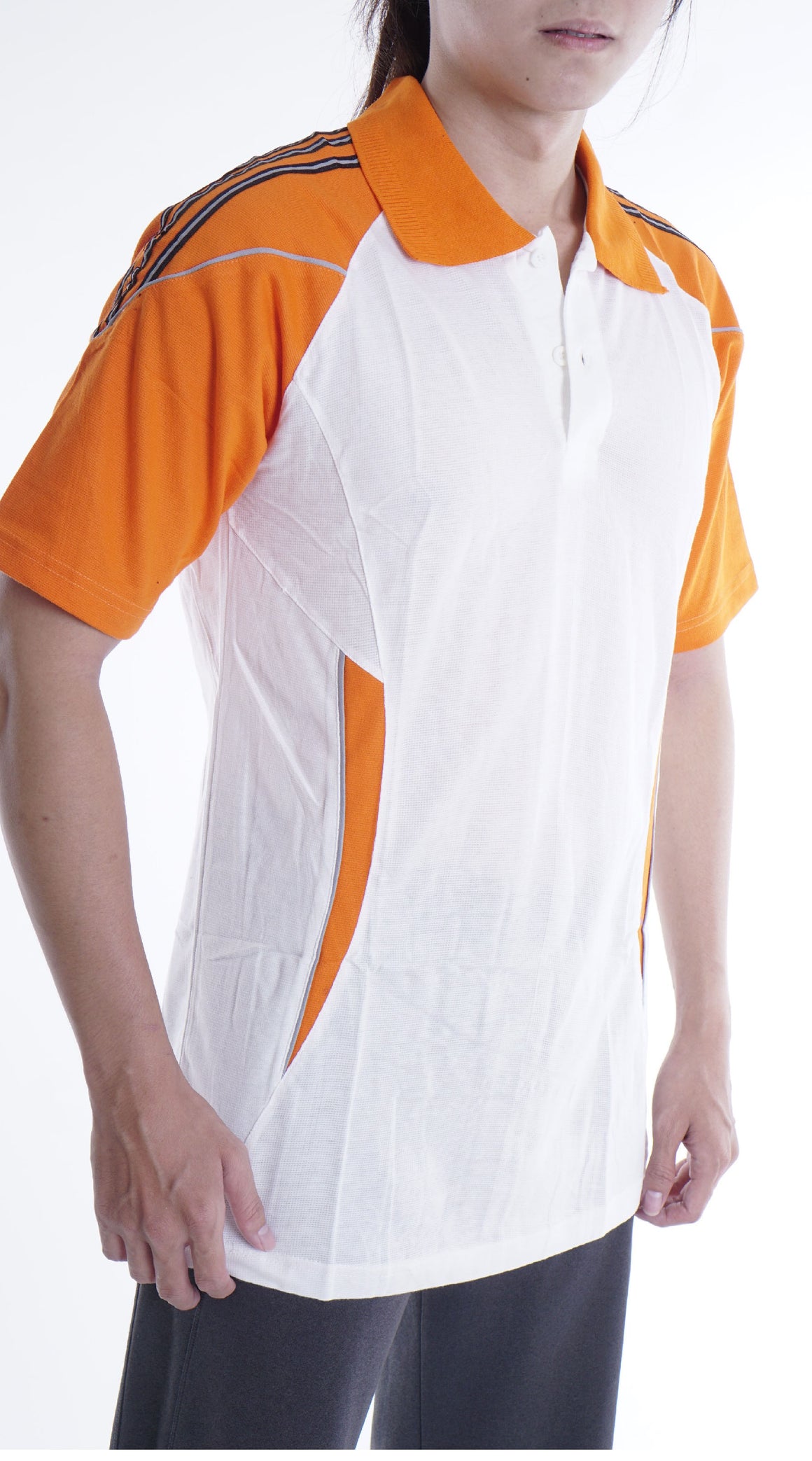 Baju Polo Shirts lengan pendek ESPANA Putih Oren – Djarum Mas