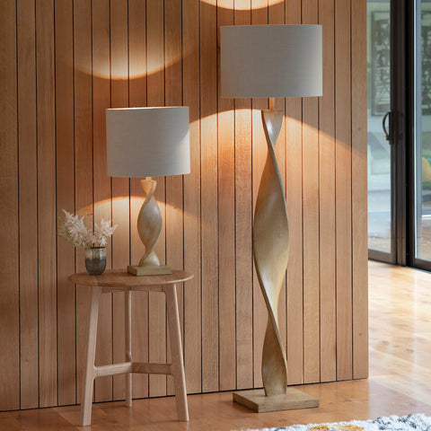 abia wooden floor lamp