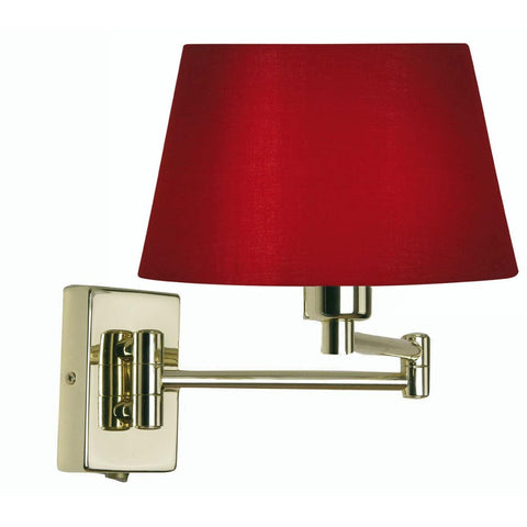 Armada Brass Wall ligth with red shade for living room