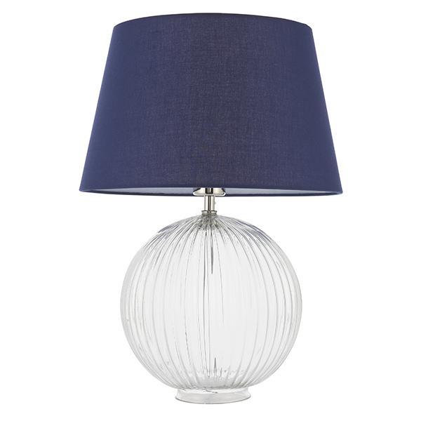 gold lamp navy shade